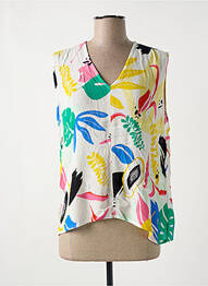 Blouse imprimé fleurs manches courtes blanc LES TROPEZIENNES PAR M.BELARBI femme