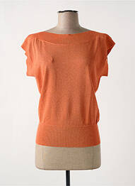Pull col bateau manches courtes orange KING LOUIE femme