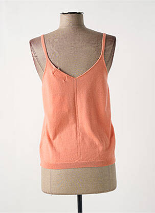 Pull coupe cintrée fines bretelles orange CHERRY PARIS femme