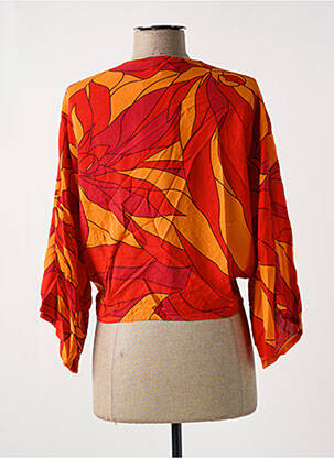 Boléro fermeture liens à nouer rouge TERRACOTTA femme