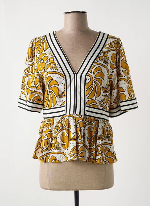 Blouse manches courtes manches courtes jaune DERHY femme