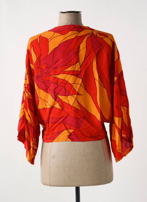 Boléro fermeture liens à nouer rouge TERRACOTTA femme