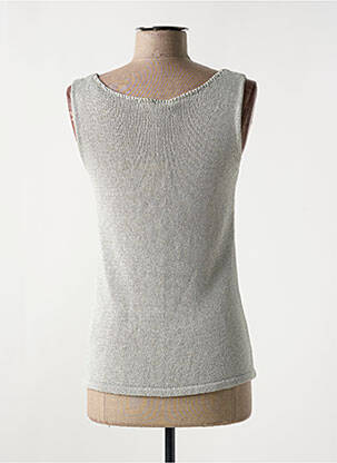Pull stretch sans manche argent NELL femme