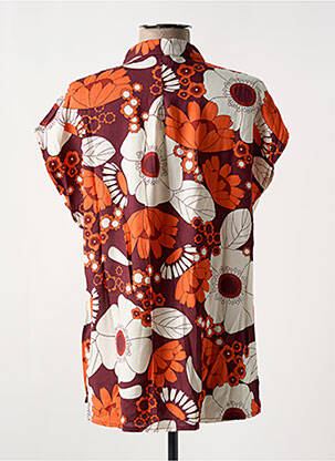 Chemisier imprimé fleurs manches courtes orange MADEMOISELLE YEYE femme
