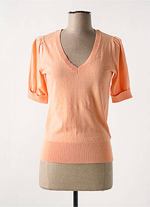 Pull col v manches courtes orange KING LOUIE femme