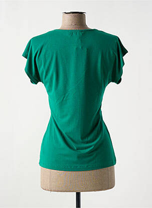 T-shirt col v manches courtes vert MADEMOISELLE YEYE femme