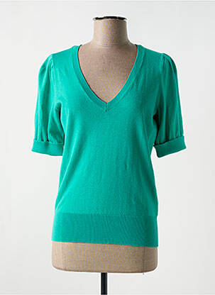 Pull stretch manches courtes vert KING LOUIE femme