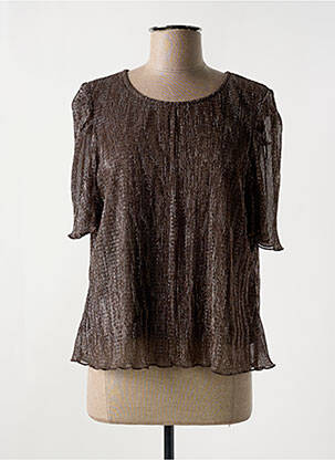 Top coupe fluide manches 3/4 marron COMPAÑIA FANTASTICA femme