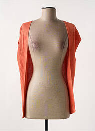 Gilet manches courtes maille tricot orange NELL femme