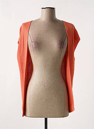 Gilet manches courtes maille tricot orange NELL femme