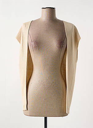 Gilet manches courtes maille tricot beige NELL femme