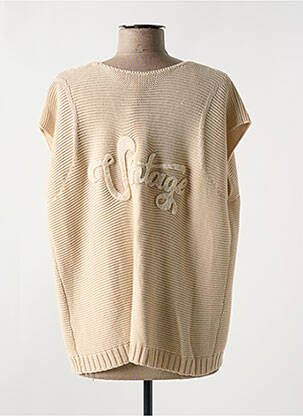 Gilet manches courtes maille tricot beige NELL femme