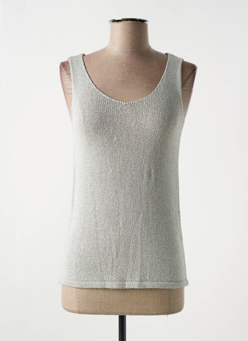 Pull stretch sans manche argent NELL femme