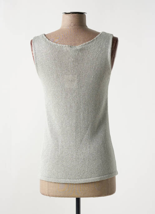 Pull stretch sans manche argent NELL femme
