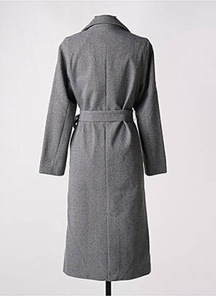 Manteau long coupe cintrée sans capuche gris LOSAN femme