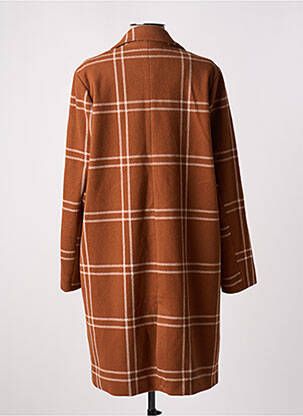 Manteau long coupe droite sans capuche marron LOSAN femme