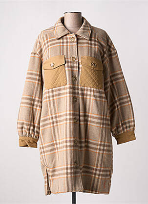 Manteau long coupe cintrée sans capuche beige NUMPH femme