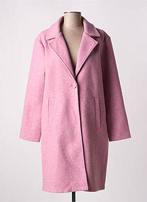 Manteau long coupe droite sans capuche rose LOSAN femme
