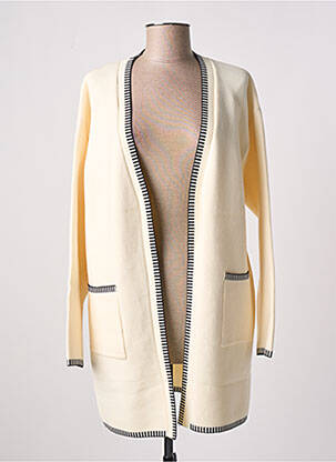 Gilet manches longues col v beige CHERRY PARIS femme
