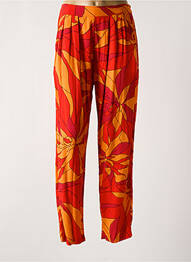 Pantalon droit taille élastique orange TERRACOTTA femme