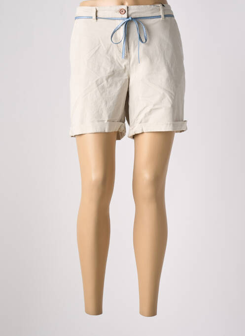 Short fermeture zippée sous rabat boutonné taille normale beige PROTEST femme