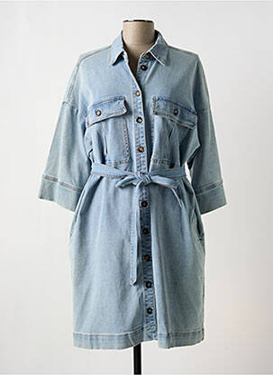 Robe mi-longue manches 3/4 manches 3/4 bleu MY ESSENTIAL WARDROBE femme