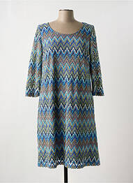 Robe mi-longue manches 3/4 manches 3/4 bleu VERA MONT femme