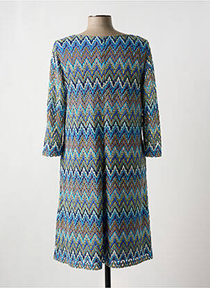 Robe mi-longue manches 3/4 manches 3/4 bleu VERA MONT femme
