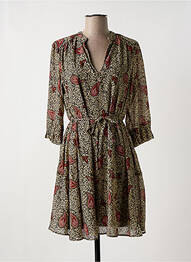 Robe courte manches 3/4 manches 3/4 beige IKKS femme