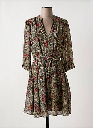 Robe courte manches 3/4 manches 3/4 beige IKKS femme