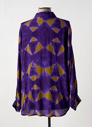 Chemisier tissage crêpe manches longues violet HOD femme