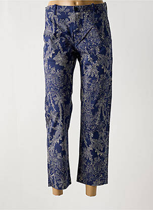 Pantalon chino tissage popeline taille normale bleu FIVE femme