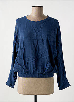 Blouse col rond manches longues bleu TOM TAILOR femme