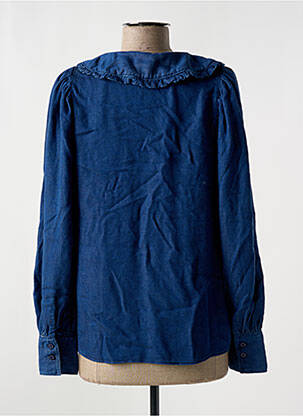 Chemisier manches longues manches longues bleu L'IMPECCABLE MARCEL femme