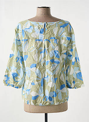 Blouse tissage popeline manches 3/4 vert OPUS femme