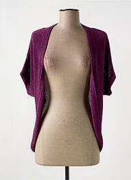 Gilet manches courtes maille souple et aérée violet STREET ONE femme