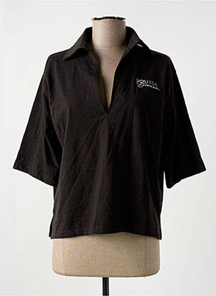 Polo stretch manches courtes marron TOURIST LEMC femme