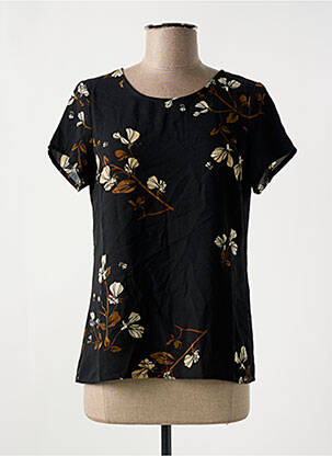 Blouse imprimé fleurs manches courtes noir VERO MODA femme