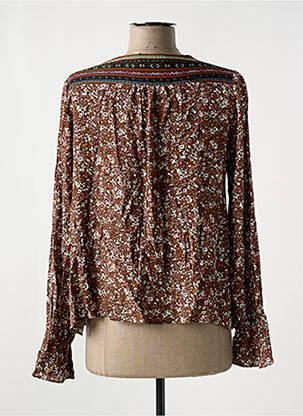 Blouse imprimé fleurs manches longues marron CHERRY PARIS femme