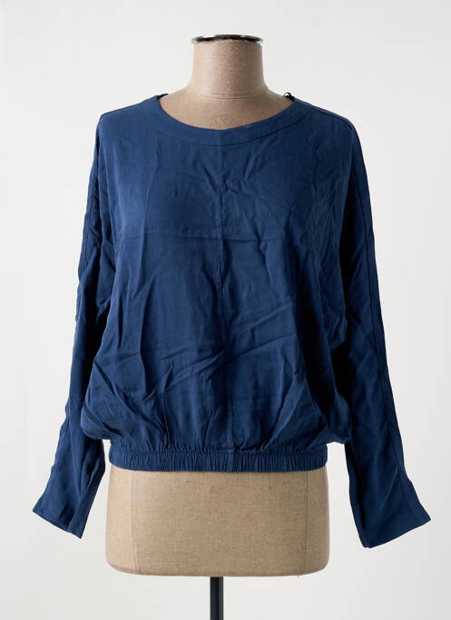 Blouse col rond manches longues bleu TOM TAILOR femme