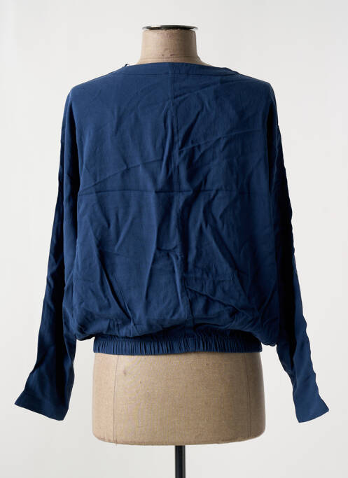 Blouse col rond manches longues bleu TOM TAILOR femme