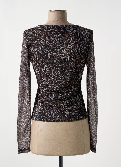 Top col carré manches longues marron DEUX. BY ELINE DE MUNCK femme
