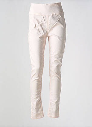 Jegging tissage popeline taille haute rose PIECES femme