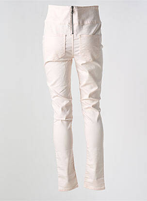Jegging tissage popeline taille haute rose PIECES femme
