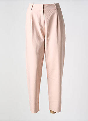 Pantalon chino tissage popeline taille haute rose DEUX. BY ELINE DE MUNCK femme