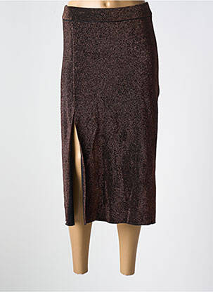 Jupe longue coupe droite marron DEUX. BY ELINE DE MUNCK femme