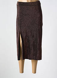 Jupe longue coupe droite marron DEUX. BY ELINE DE MUNCK femme