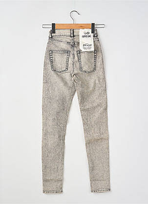 Jeans skinny effet usé délavé taille haute gris CHEAP MONDAY femme