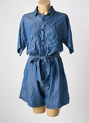 Combishort fermeture boutonnée sur le devant manches longues bleu GAUDI femme