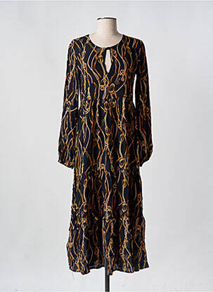 Robe longue manches longues manches longues noir ASTRID BLACK LABEL femme
